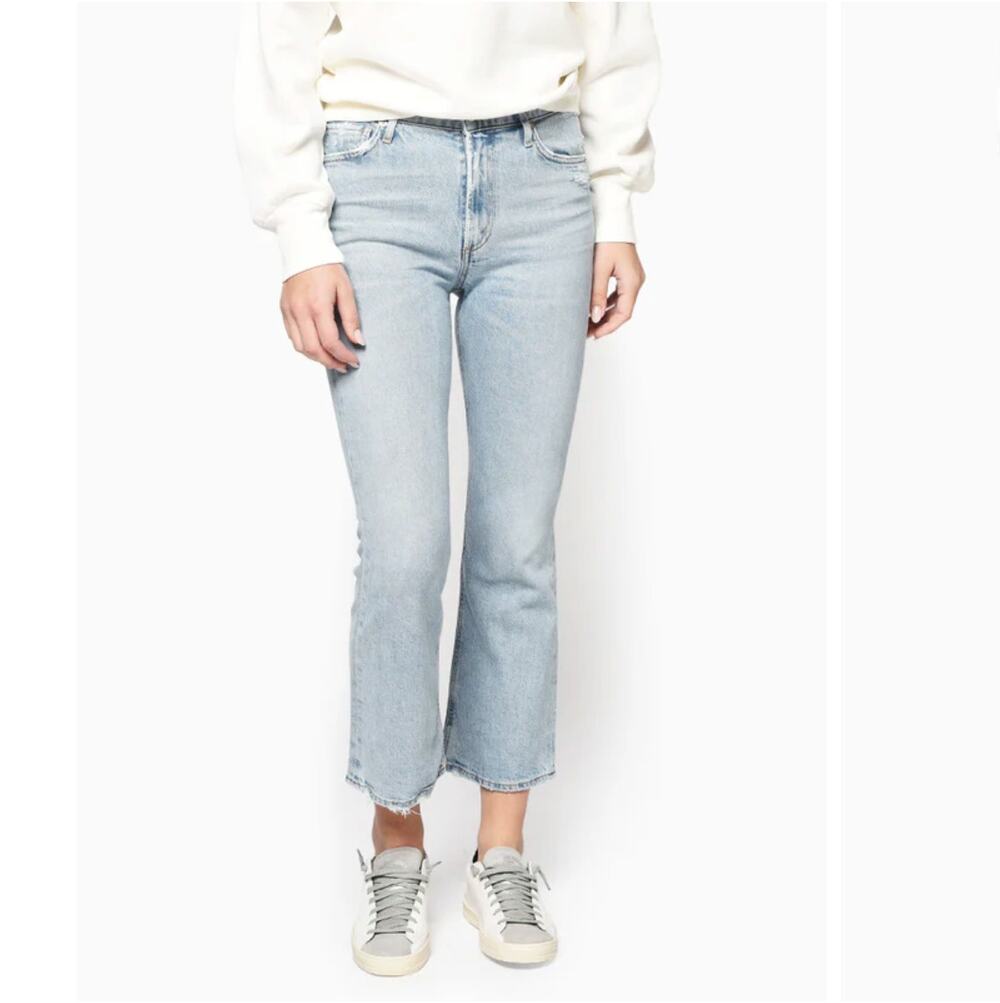 Citizens of Humanity Demy Jeans Cropped Flare Light Wash Organic Cotton Denim 29